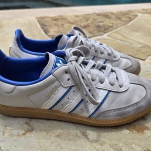 Adidas Gray and Blue Sneakers Classic Design